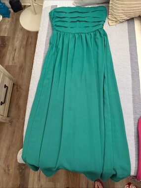 Strapless Emerald Green Maxi Dress